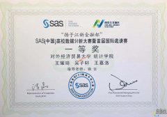 对外经济贸易大学学子荣获2019年度SAS（中国）高校数据分析大赛