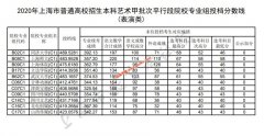 2020年上海本科艺术（表演类）甲批平行段院校专业组投档分数线