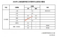 2020年上海戏剧学院艺术管理专业录取分数线