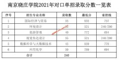 南京晓庄学院2021年对口单招录取分数线
