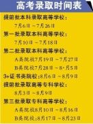 广东高考录取时间表公布 7月6日开始录取